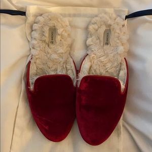 Birdies faux fur slides